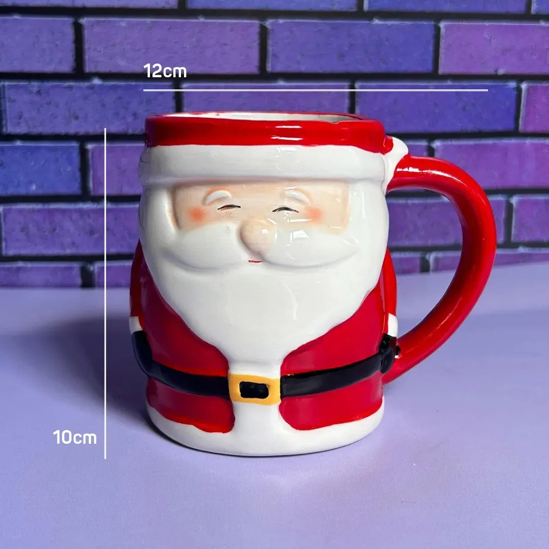 Caneca de Cerâmica em 3d do Papai Noel 330ml 🎁