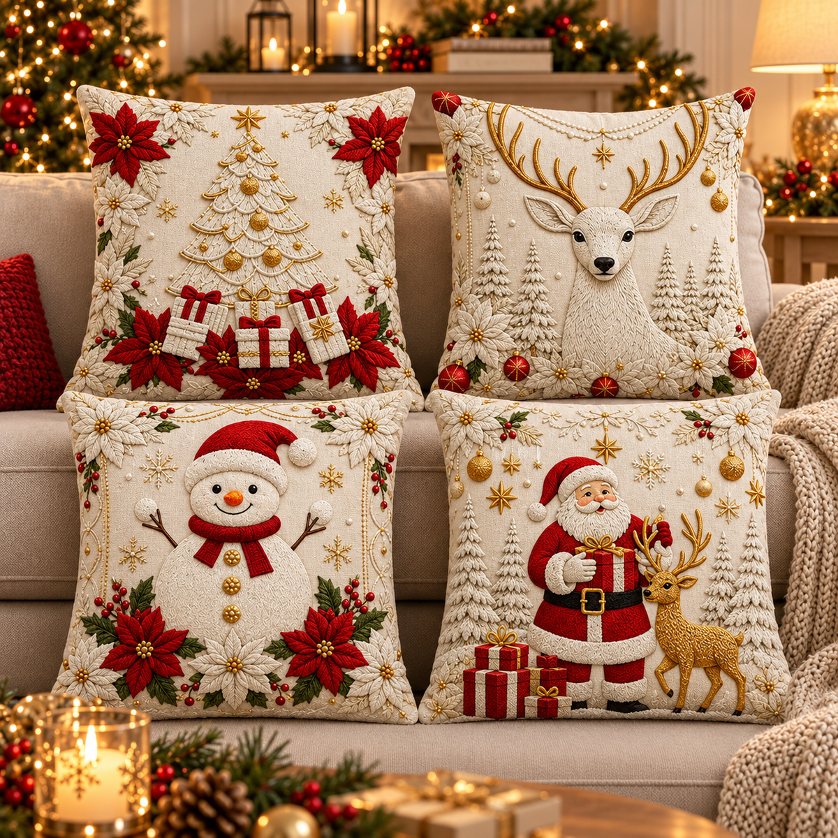 Capas De Almofadas Decorativas de Natal - Tamanho Universal