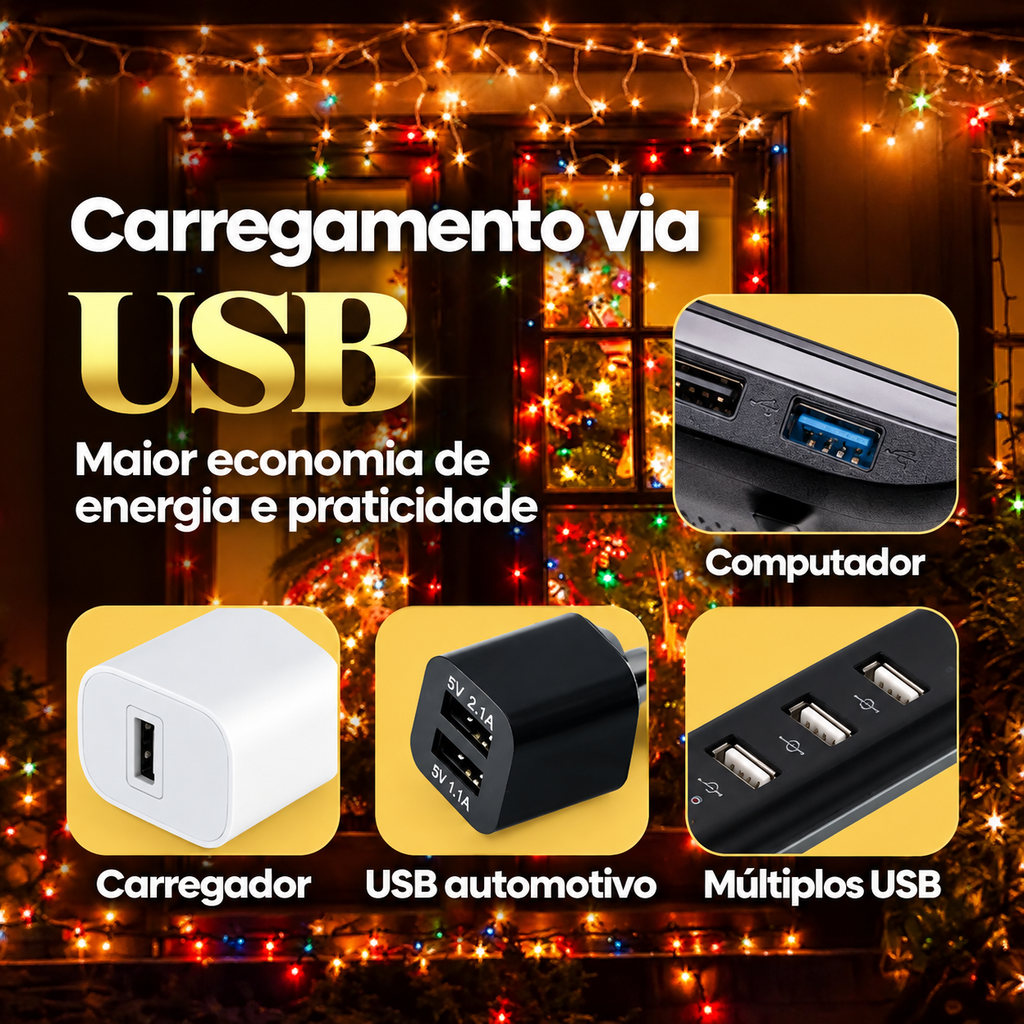 LED Smart Natalino RGB com Controle pelo Celular – Iluminação Inteligente