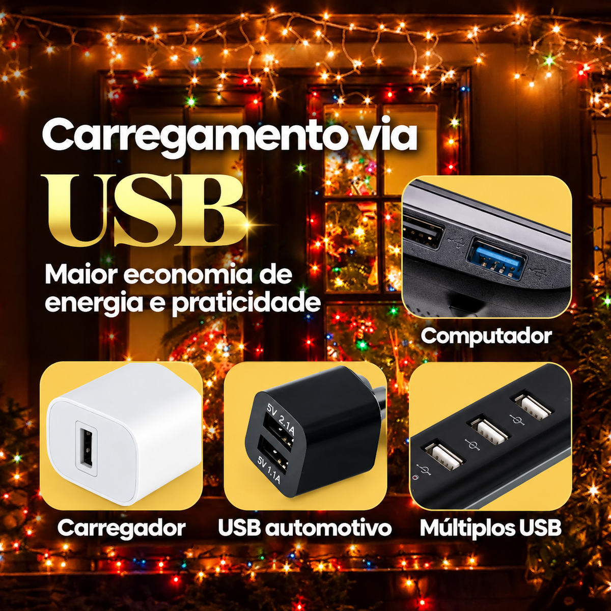 LED Smart Natalino RGB com Controle pelo Celular – Iluminação Inteligente