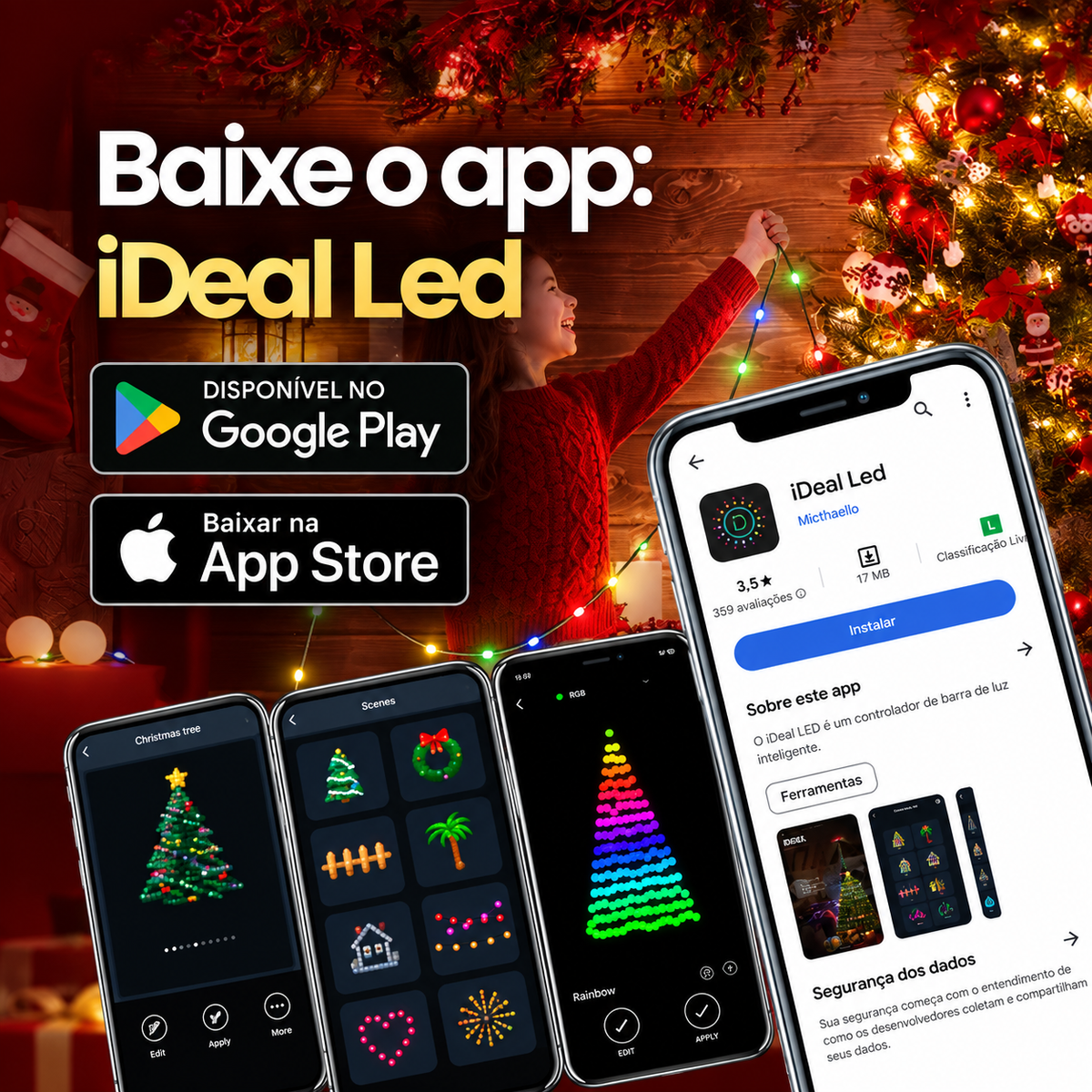LED Smart Natalino RGB com Controle pelo Celular – Iluminação Inteligente