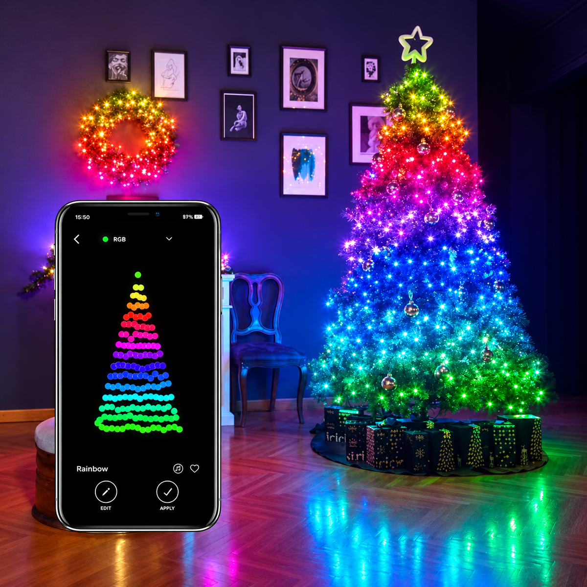 LED Smart Natalino RGB com Controle pelo Celular – Iluminação Inteligente