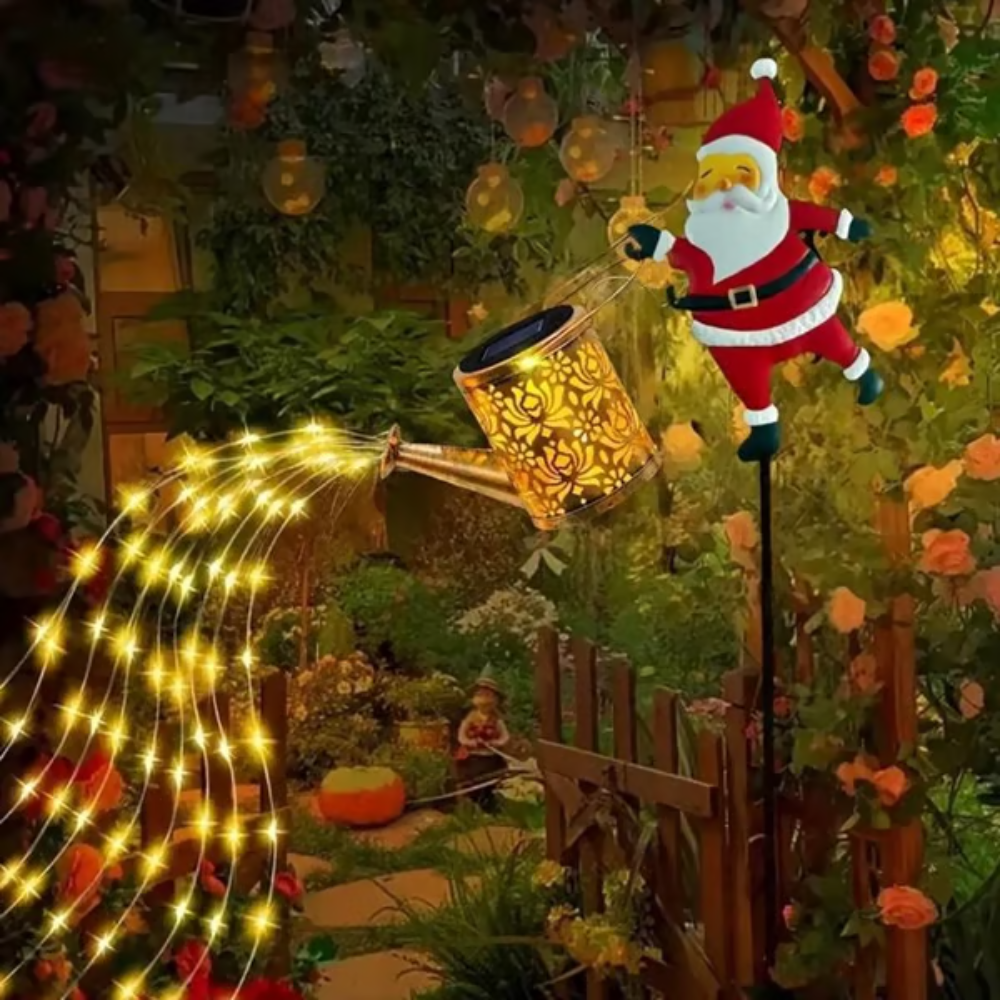 Regador Solar Papai Noel - Decoração de Natal - Kit com 3 Unidades 🤶🎄