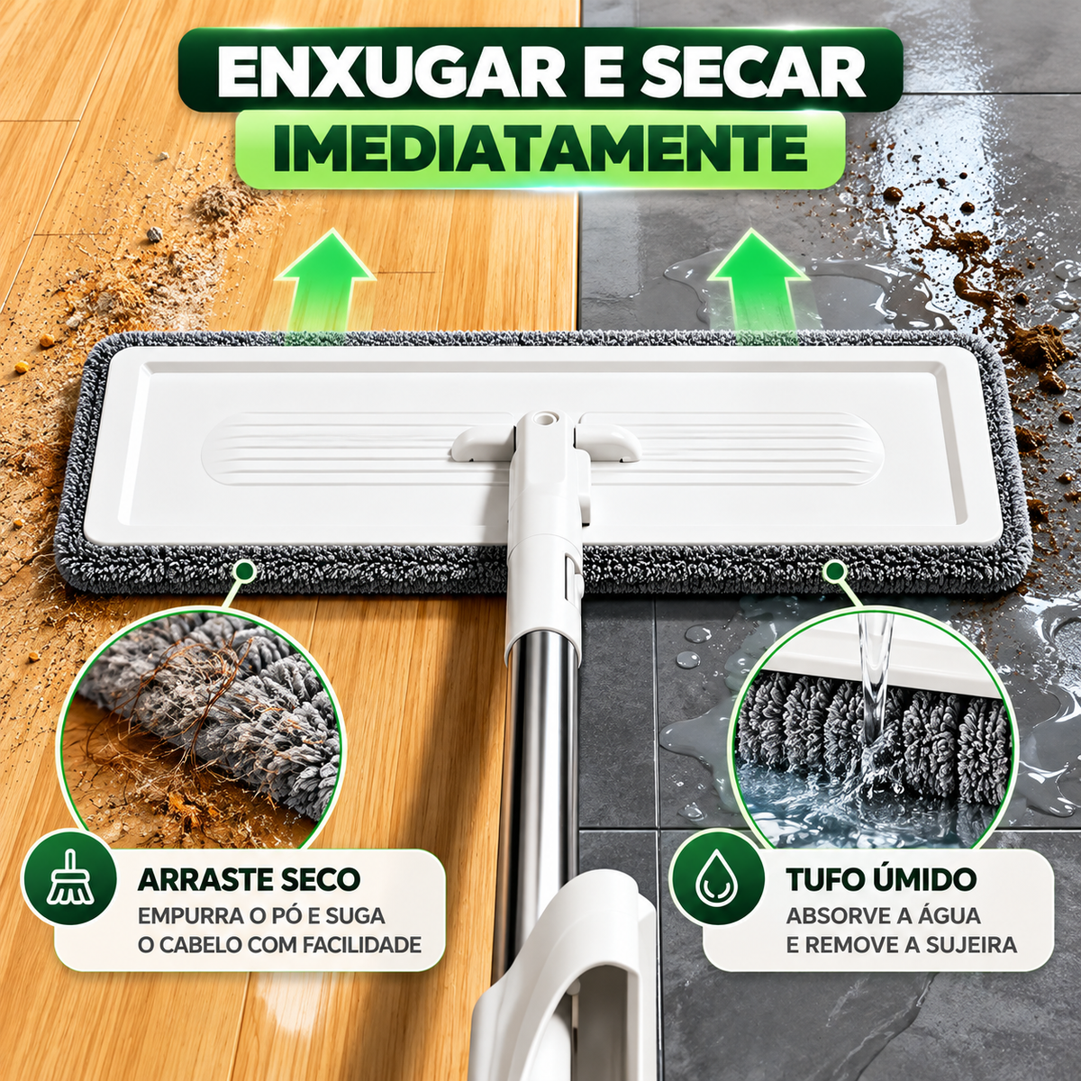 Select Mix™ — Kit de Limpeza Multifuncional com Mop, Rodo, Vassoura, Pá e Balde