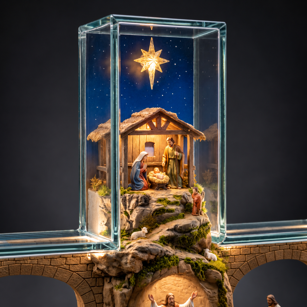 Enfeite Cruz Iluminada História de Jesus – 6 Cenas Completas