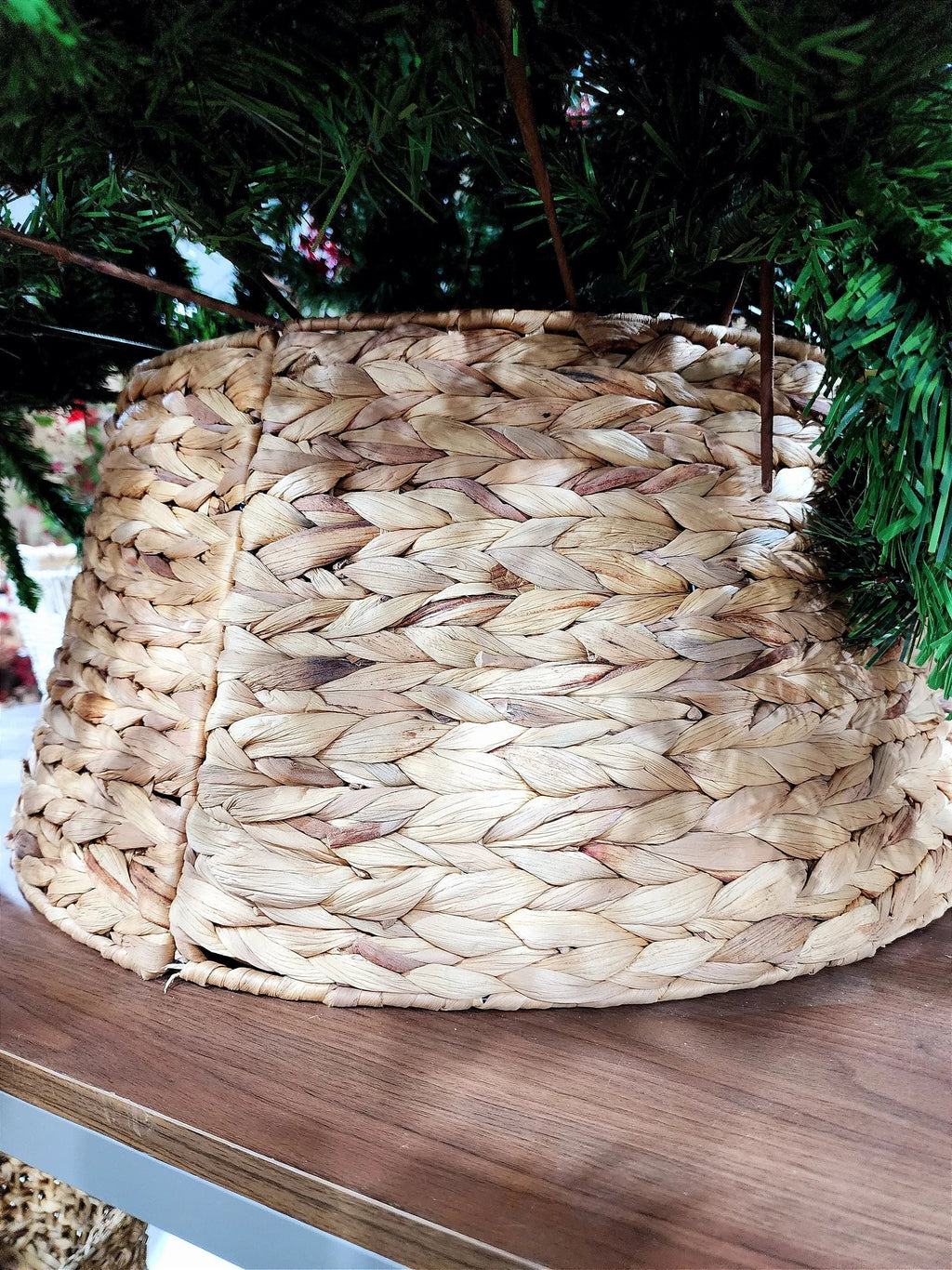 Saia Rígida Trançada Natural 60cm para Árvore de Natal