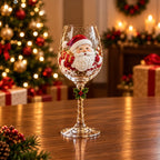 Conjunto de 6 Taças de Vinho Especial de Natal | Taças de Vidro 3D Natalinas